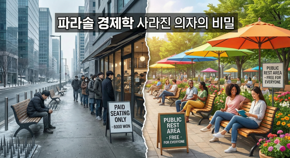 길거리에 의자가 사라진이유 카페경제학